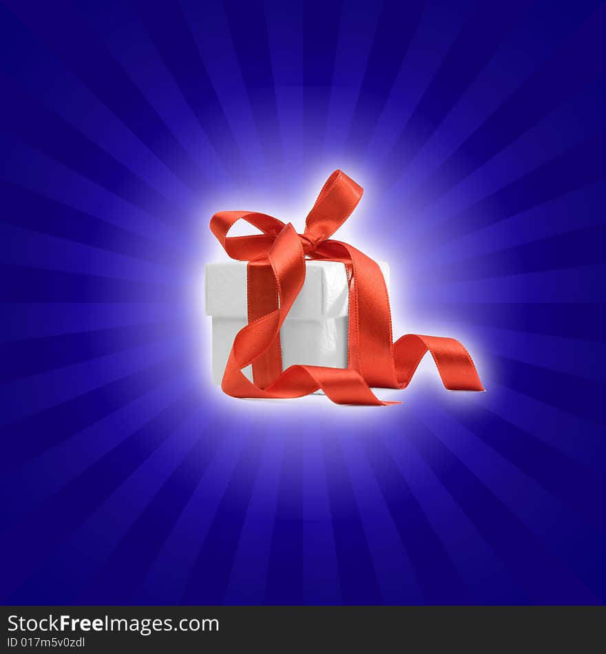 Present box with colored background