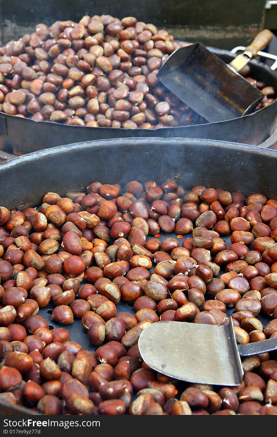 Roasted chestnut market