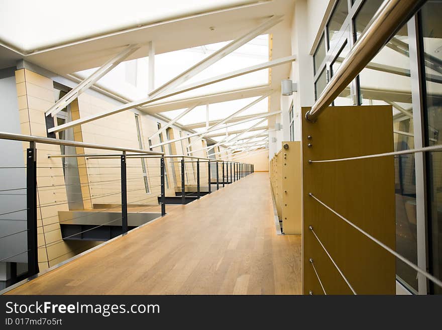 Hall in modern office building. Hall in modern office building.