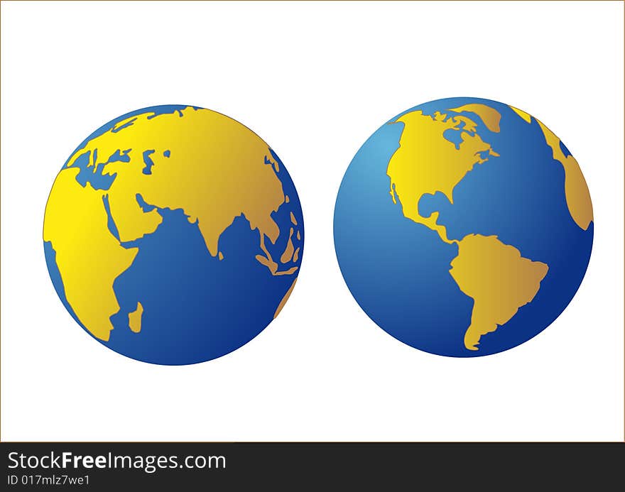 Vector image hemisphere globe on white background. Vector image hemisphere globe on white background