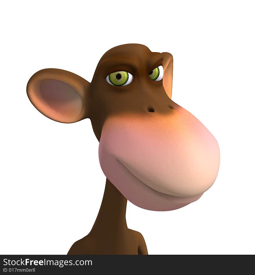 Render of a funny Toon Monkey with Clipping Path. Render of a funny Toon Monkey with Clipping Path