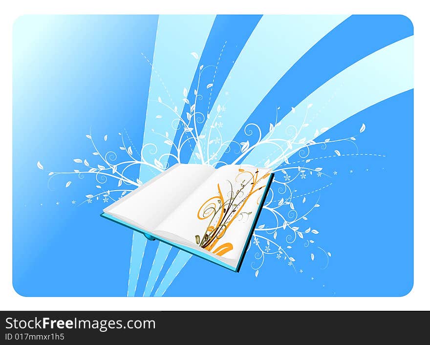 Opened diary blue. Vector illustration. Opened diary blue. Vector illustration