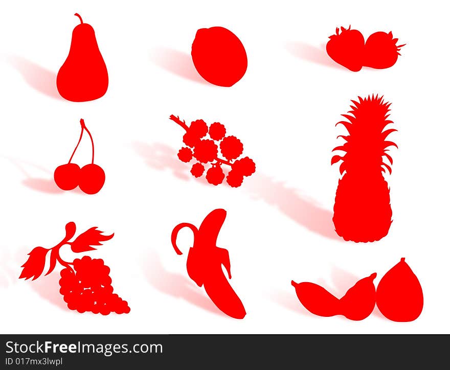 Fruit silhouette to represent healthy diet