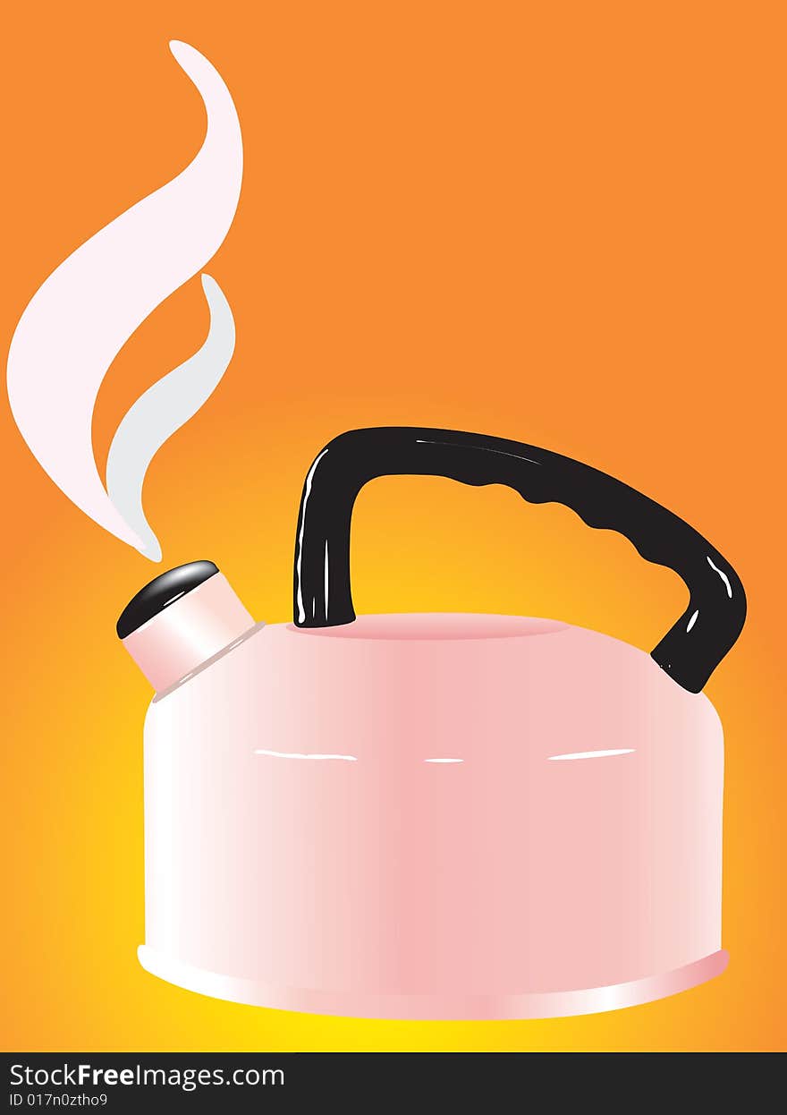 Vector illustration for pink kettle