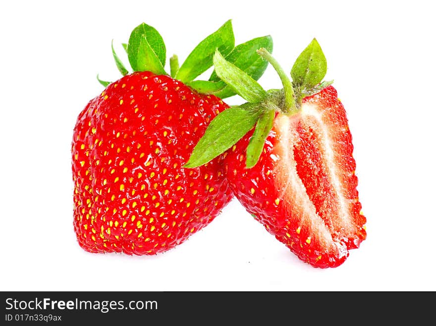 Fresh  strawberries isolated on white background