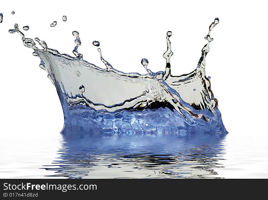 Sparks of blue water on a white background. Sparks of blue water on a white background