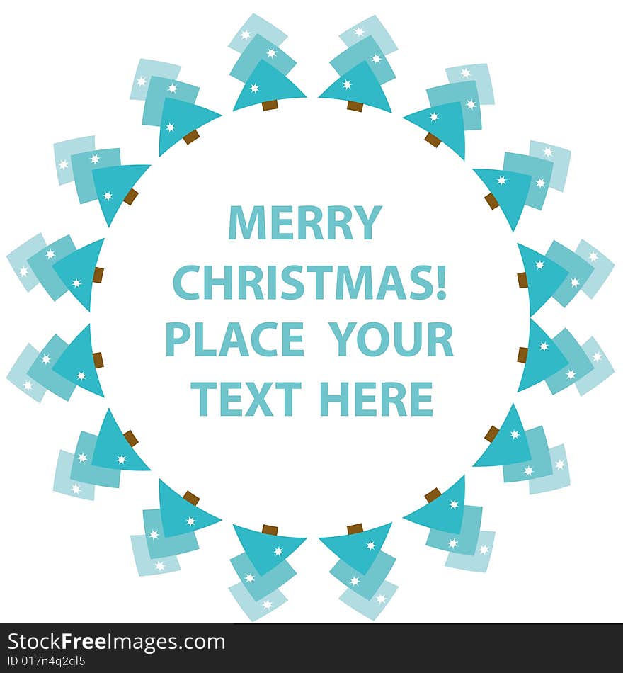 Frame with abstract snowy christmas tree. You can put in your text. Frame with abstract snowy christmas tree. You can put in your text.