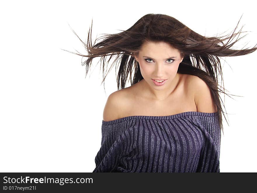 Portrait of beautiful woman . smiling and looking