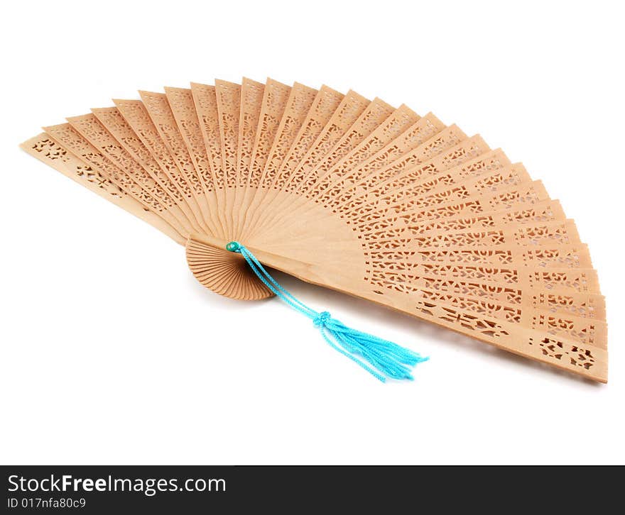 Wood fan isolated on a white background