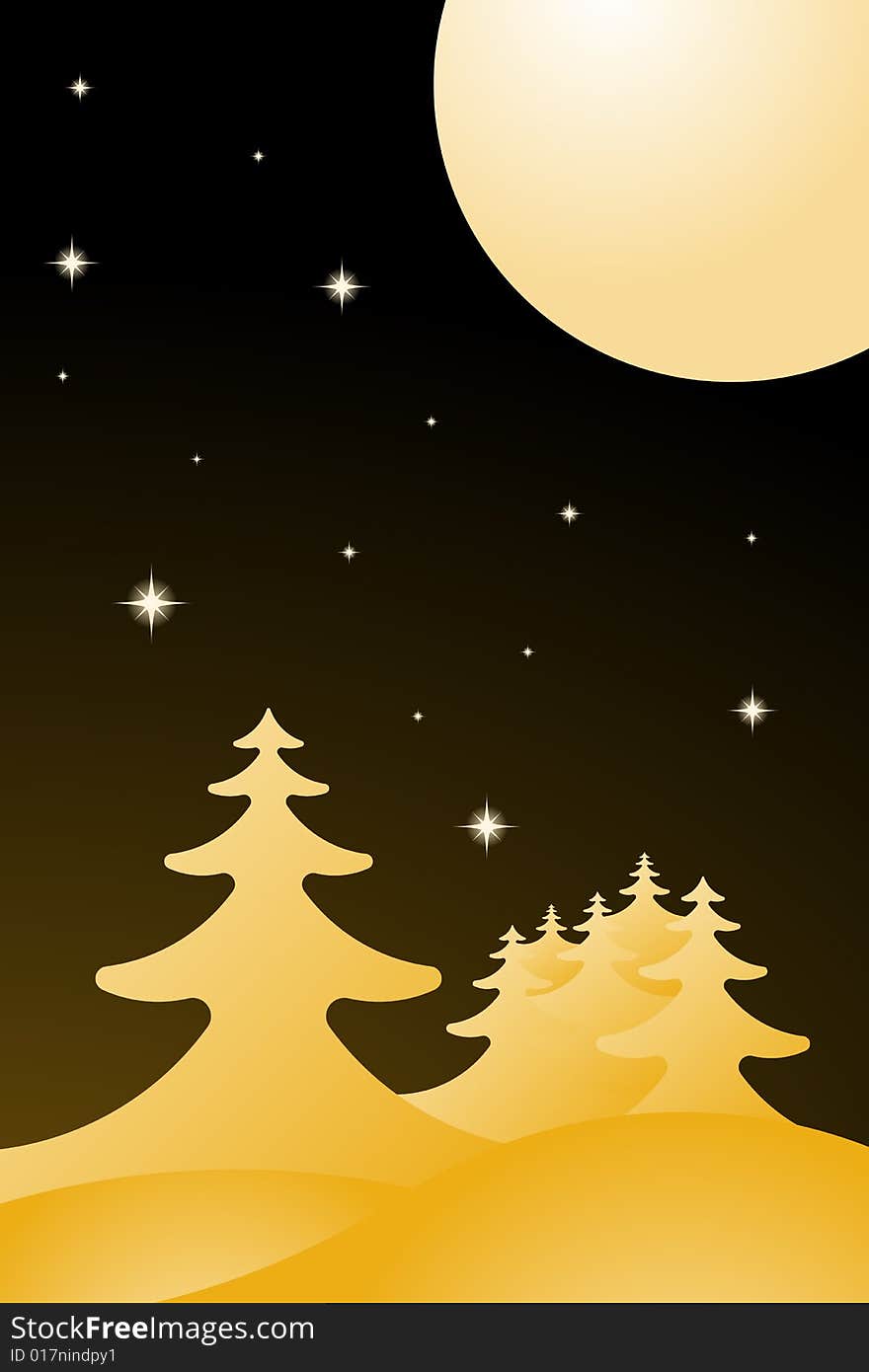 Vector illustration of Winter Night