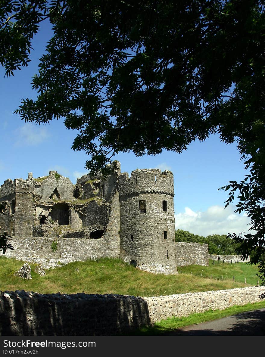 Cawer Medievel castle Ruins in Wales UK. Cawer Medievel castle Ruins in Wales UK