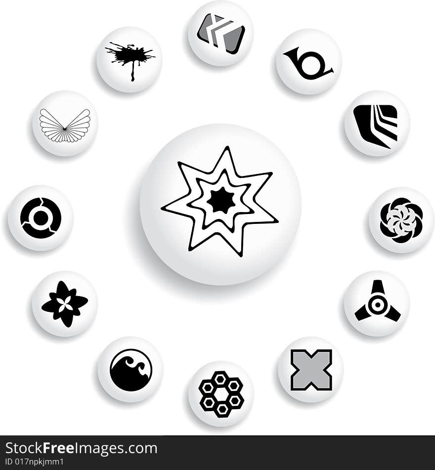 Set buttons - 83_B. Business brands and symbols. Creative business brands and symbols for your design