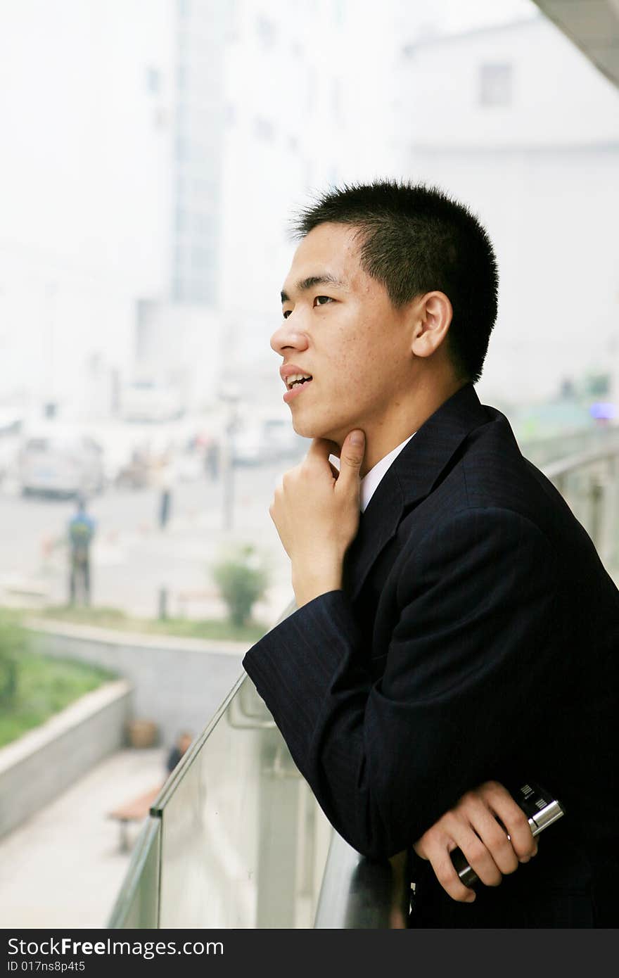 Man standing in office building