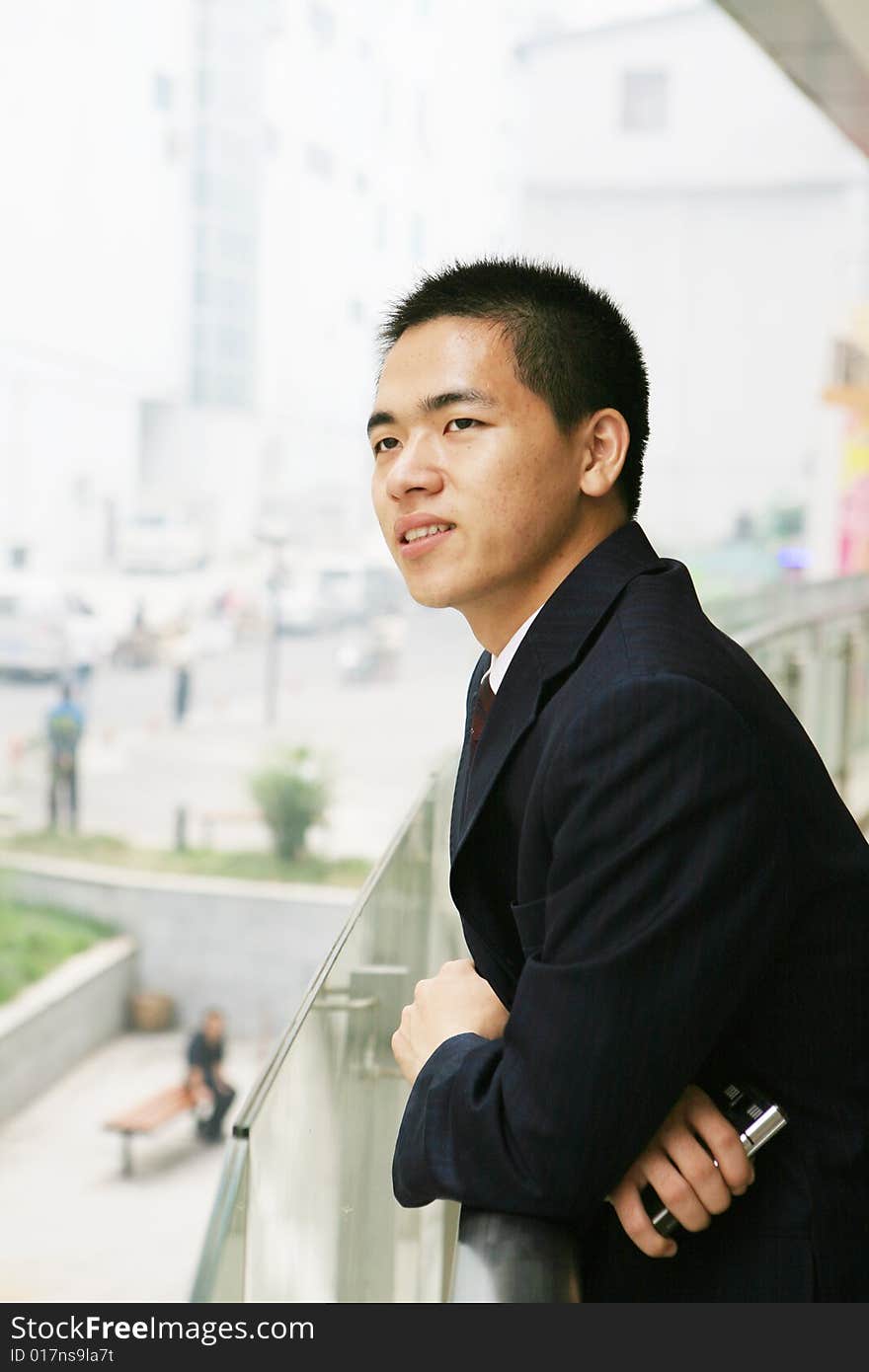 Man standing in office building