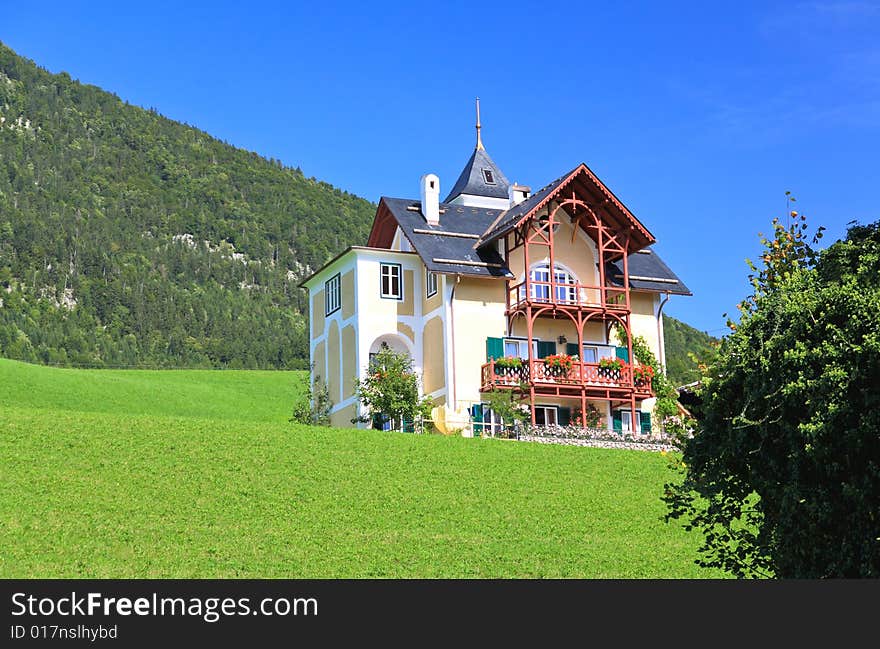 The beautiful countryside of St. Wolfgang in Lake district near Salzburg Austria