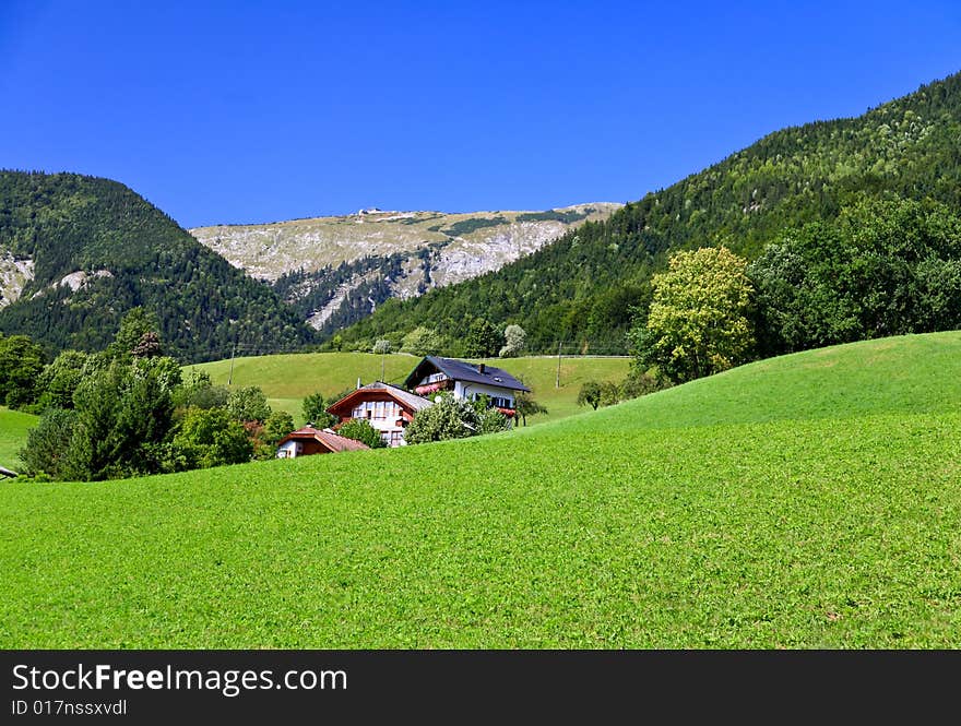 The beautiful countryside of St. Wolfgang in Lake district near Salzburg Austria