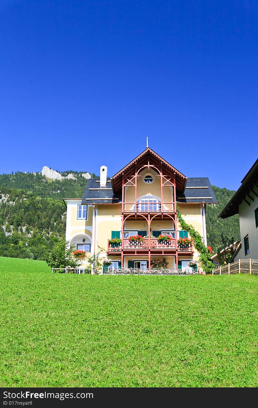 The beautiful countryside of St. Wolfgang in Lake district near Salzburg Austria