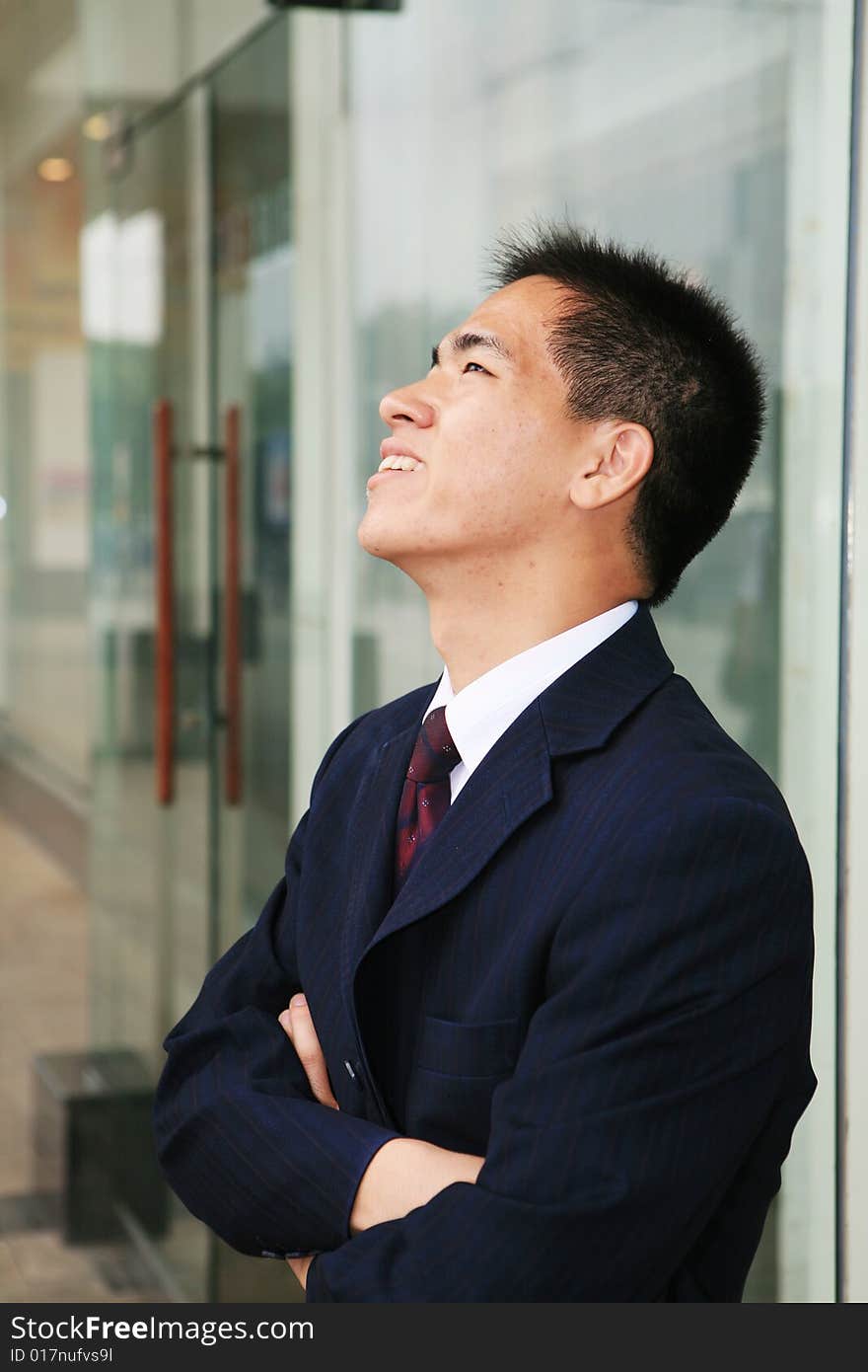 Man standing in office building