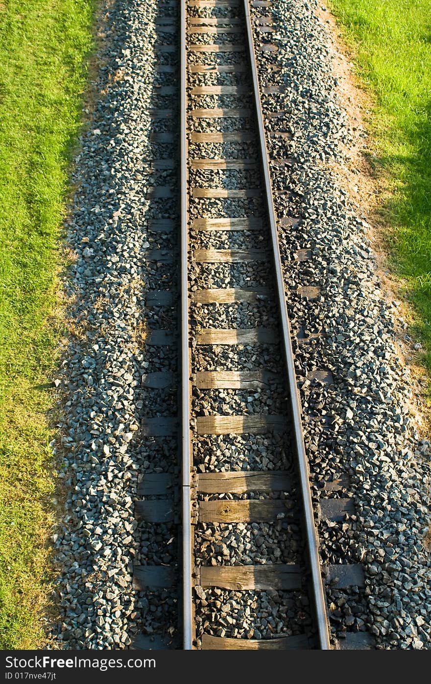 Empty railway metals view, Salou, Spain