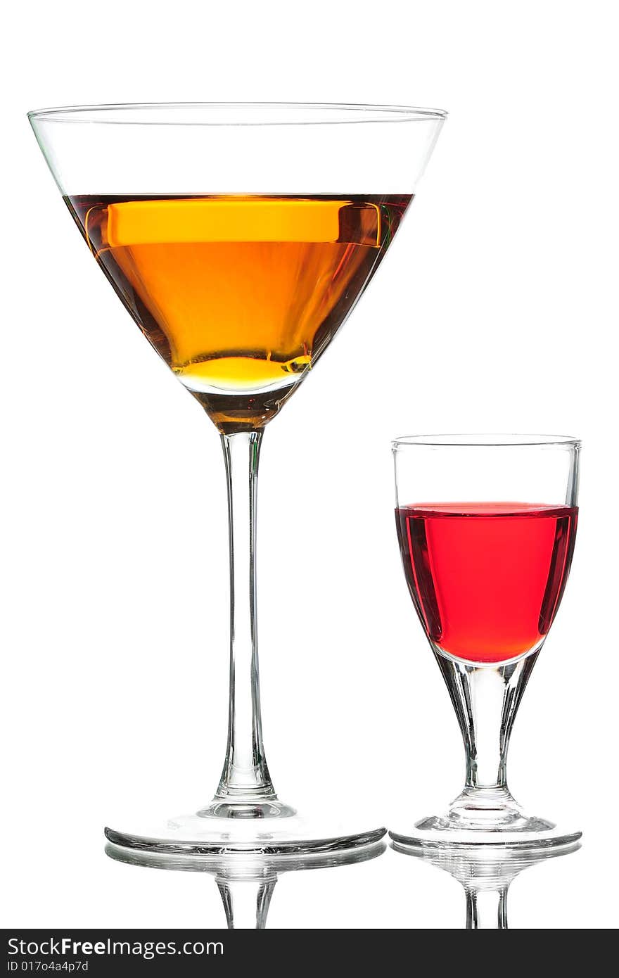 Coloured cocktail or wine for your own intepretation and usage