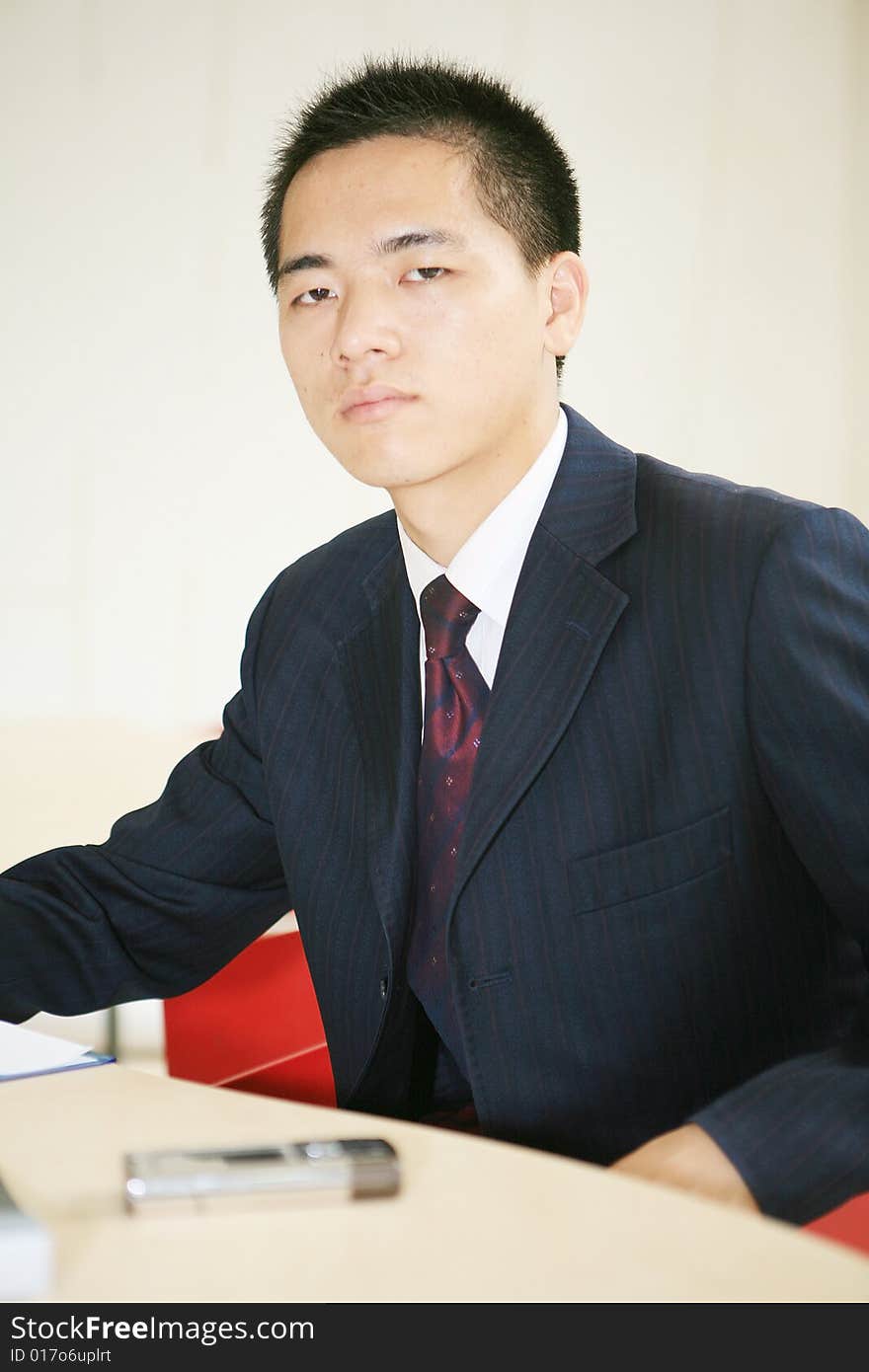 Young business man working in office