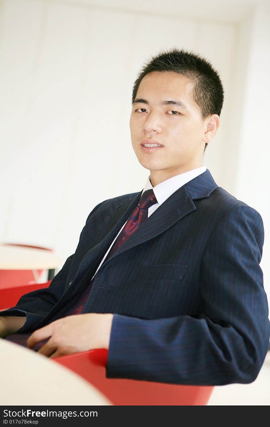 Young business man working in office