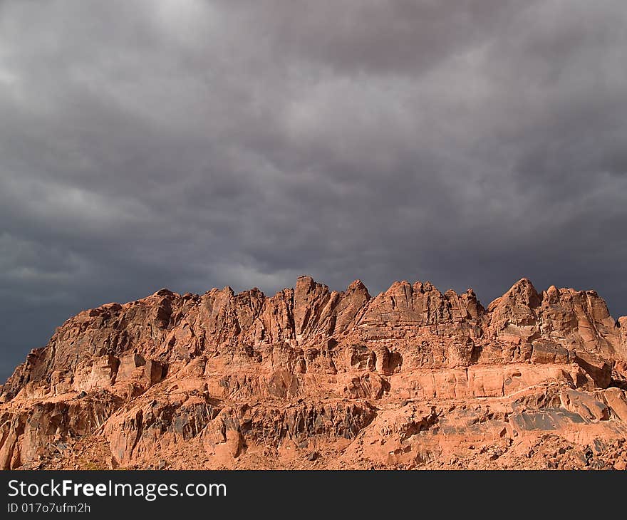 Valley of fire daytime landscape cloudy sky