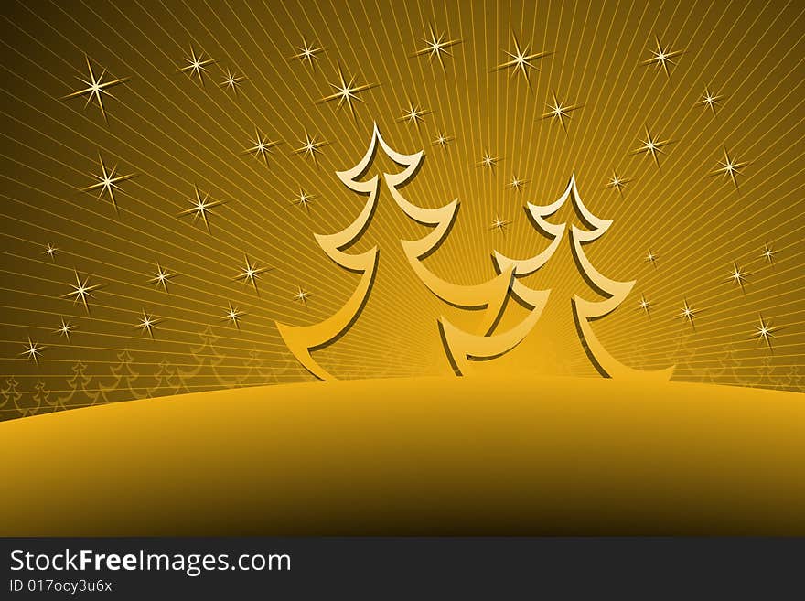 Vector illustration of Christmas Trees