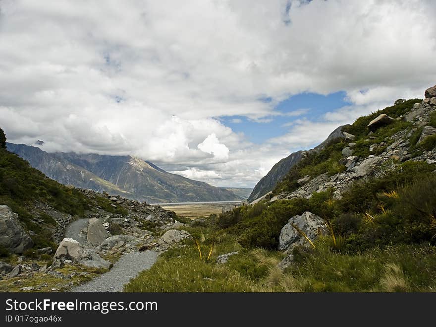 Hiking at Mount Cook National park. New Zealand. Hiking at Mount Cook National park. New Zealand