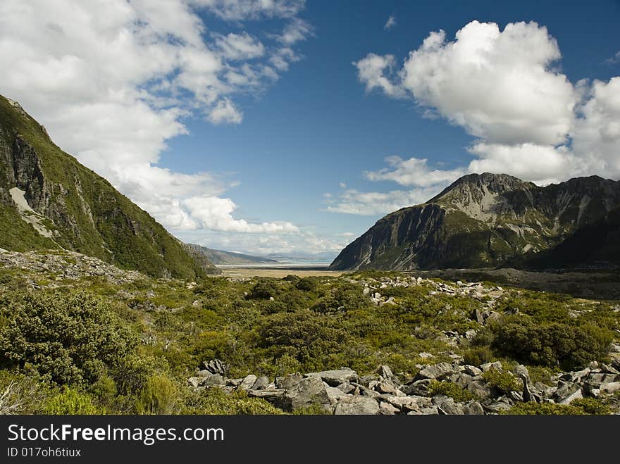 Hiking at Mount Cook National park. New Zealand. Hiking at Mount Cook National park. New Zealand