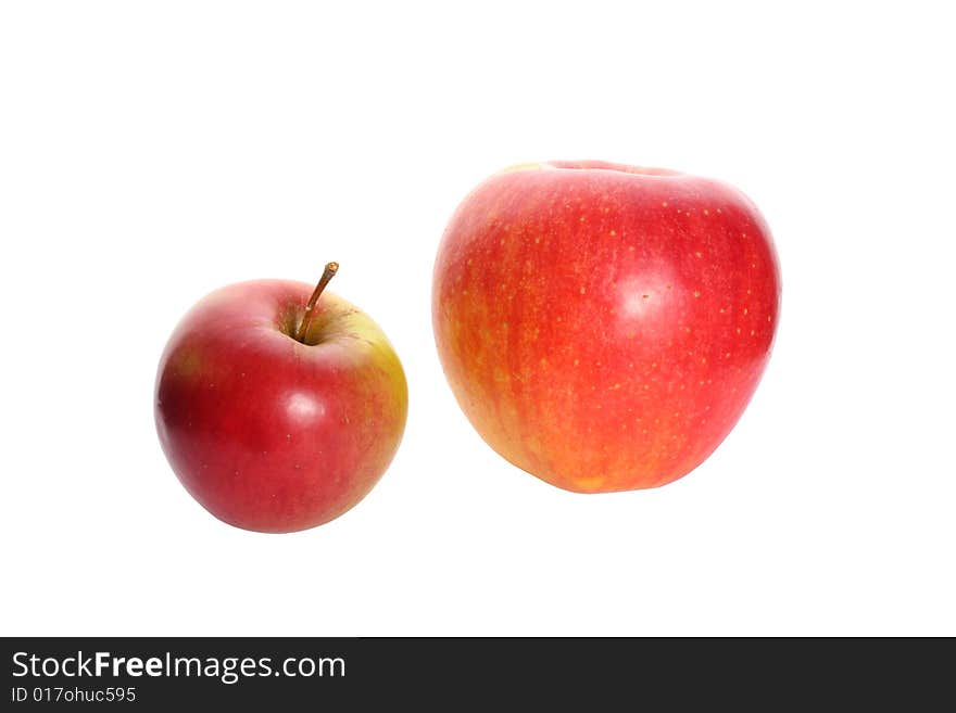 Two ripe apples isolated on white. Two ripe apples isolated on white