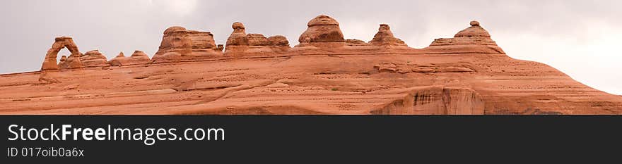 Panorama of arches national park in utah on a nice spring morning. Panorama of arches national park in utah on a nice spring morning