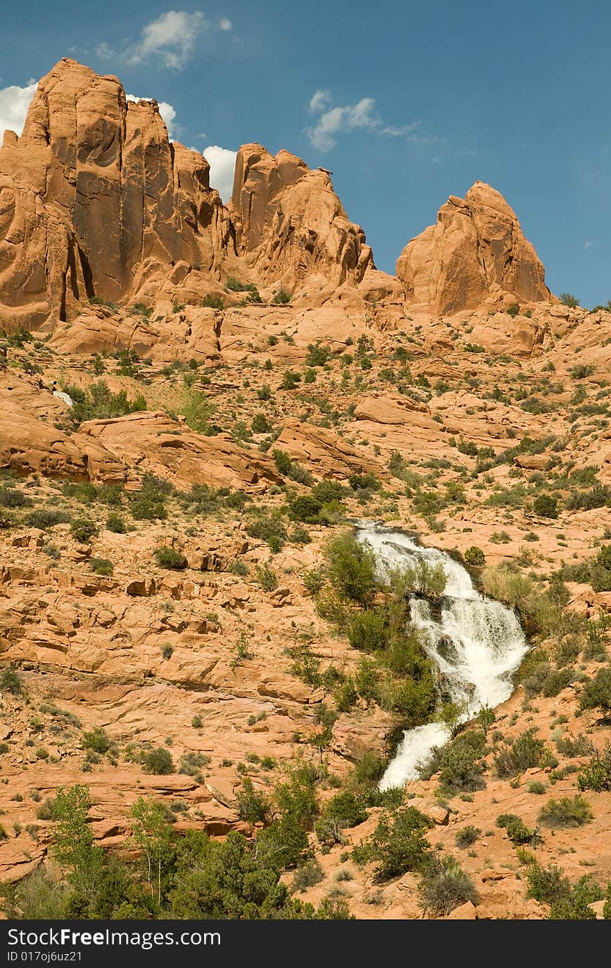 Waterfall in a mountain of utah