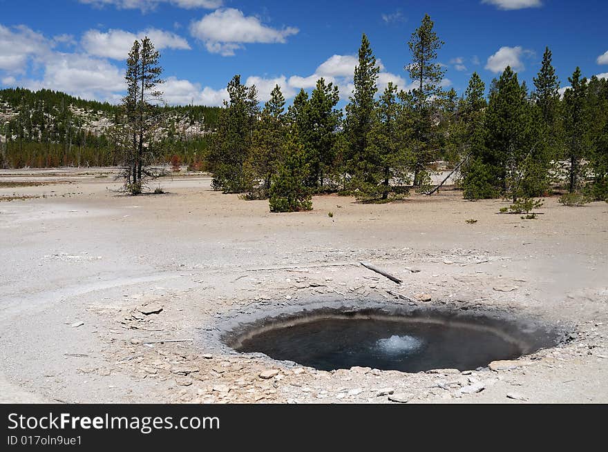 Opal hot pool in yellowstone