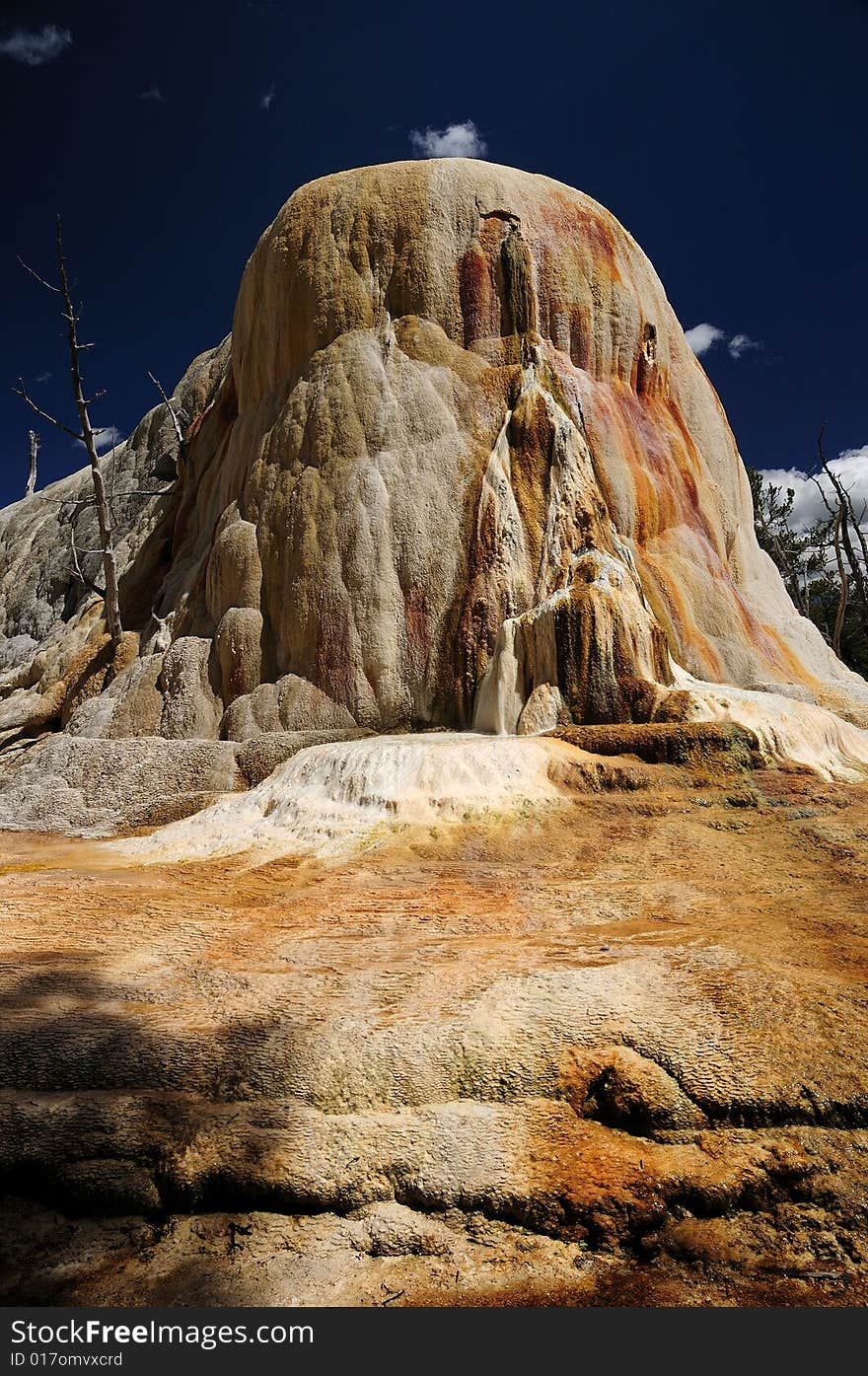 Hot spring mound in yellowstone