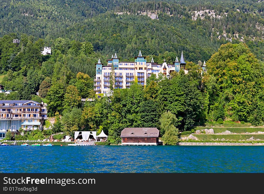 The beautiful St. Wolfgang in Lake district near Salzburg Austria