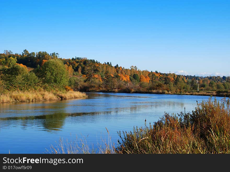 View of the river in autumn