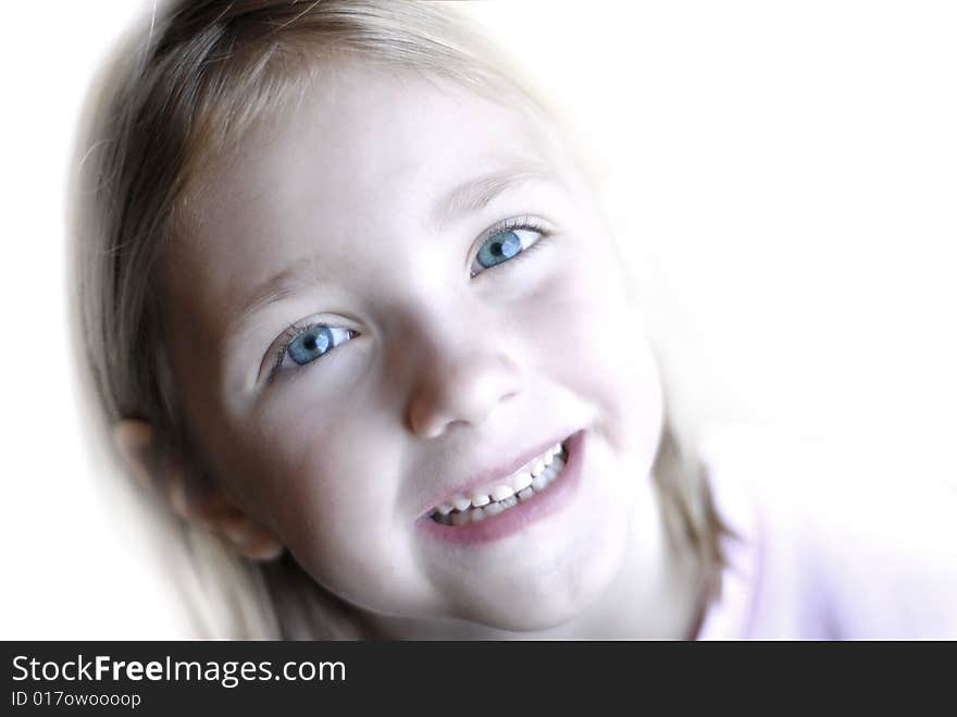 Portrait of young little girl with focus on eyes. Portrait of young little girl with focus on eyes