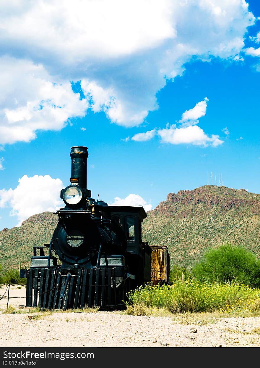 Old train in the desert