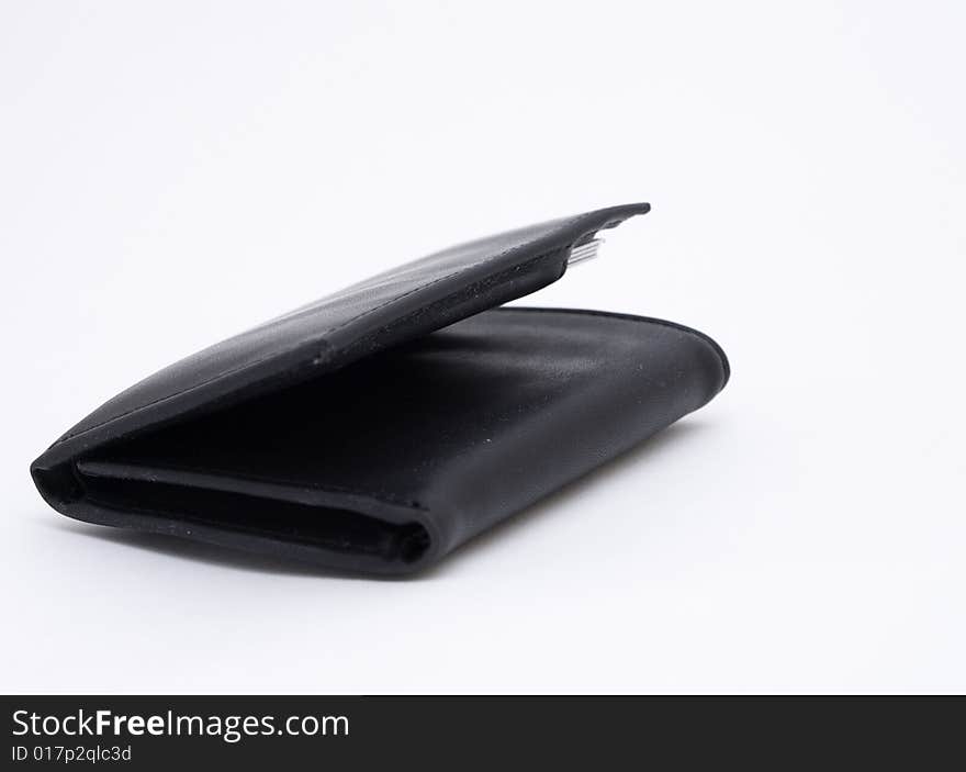 Black Leather Wallet on a white background