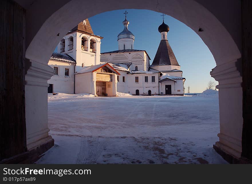 Little monastery in Ferapontovo village, Russia. Little monastery in Ferapontovo village, Russia