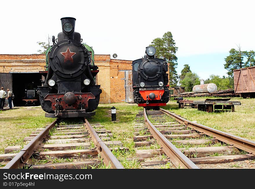 Two steam locomotives