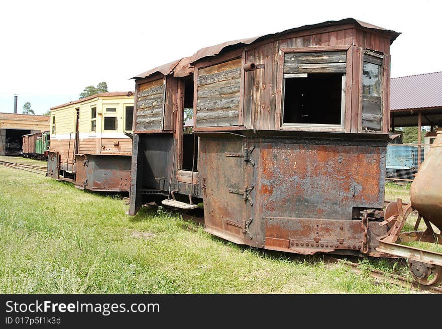 Old rusty railway snow-plough