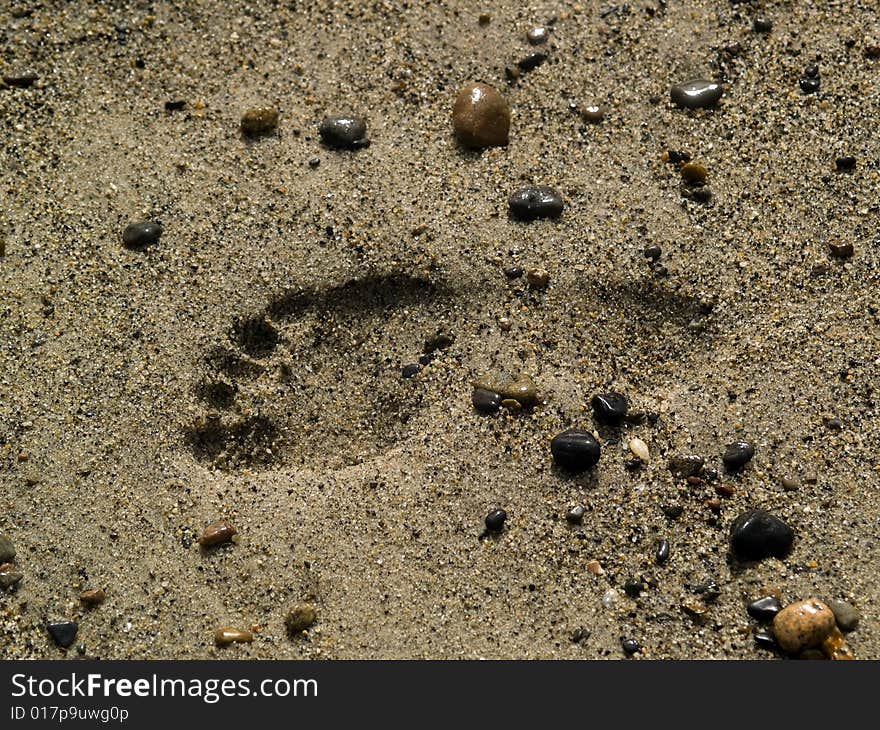 Foot Impriny On Sand