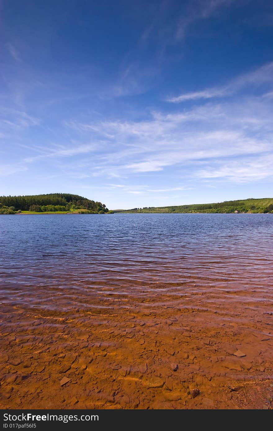 The Usk reservoir in the Brecon Beacons national Park, Wales.