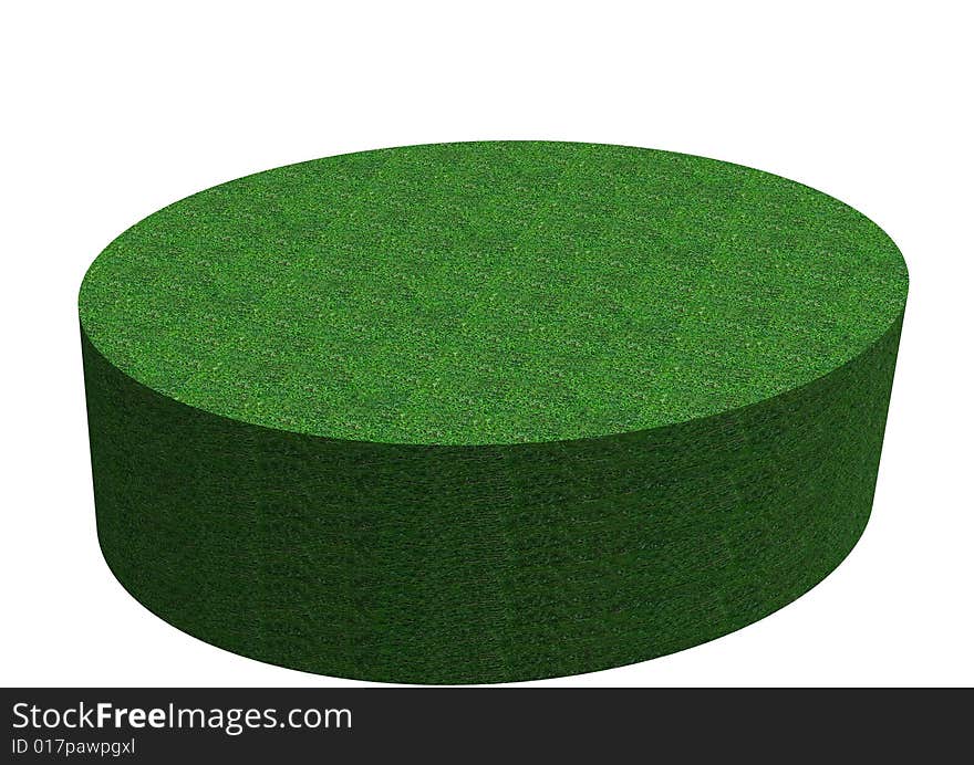 Newly mowed grass plinth for green products