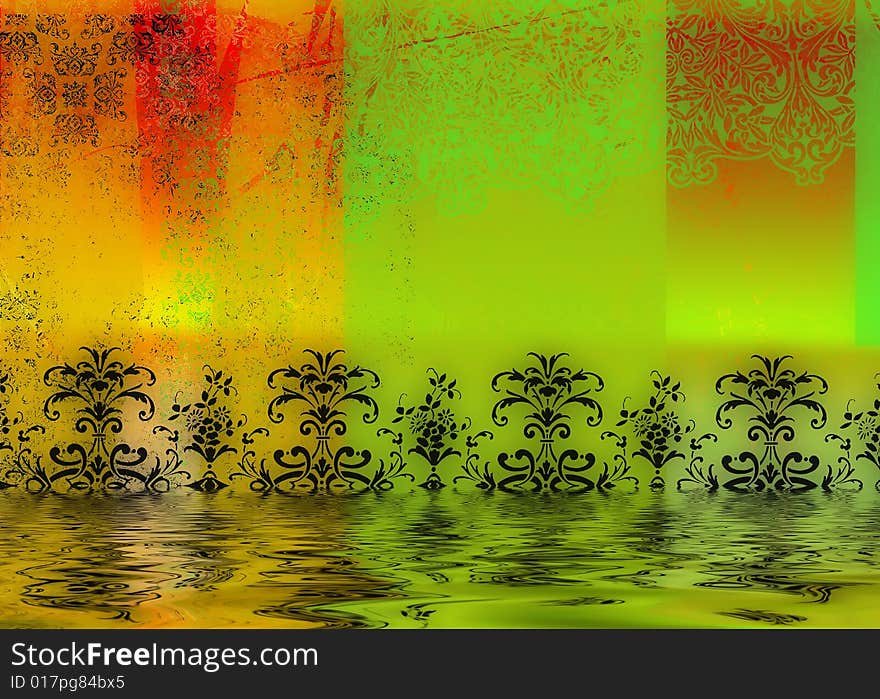 Colourful Pond With Water Ripples