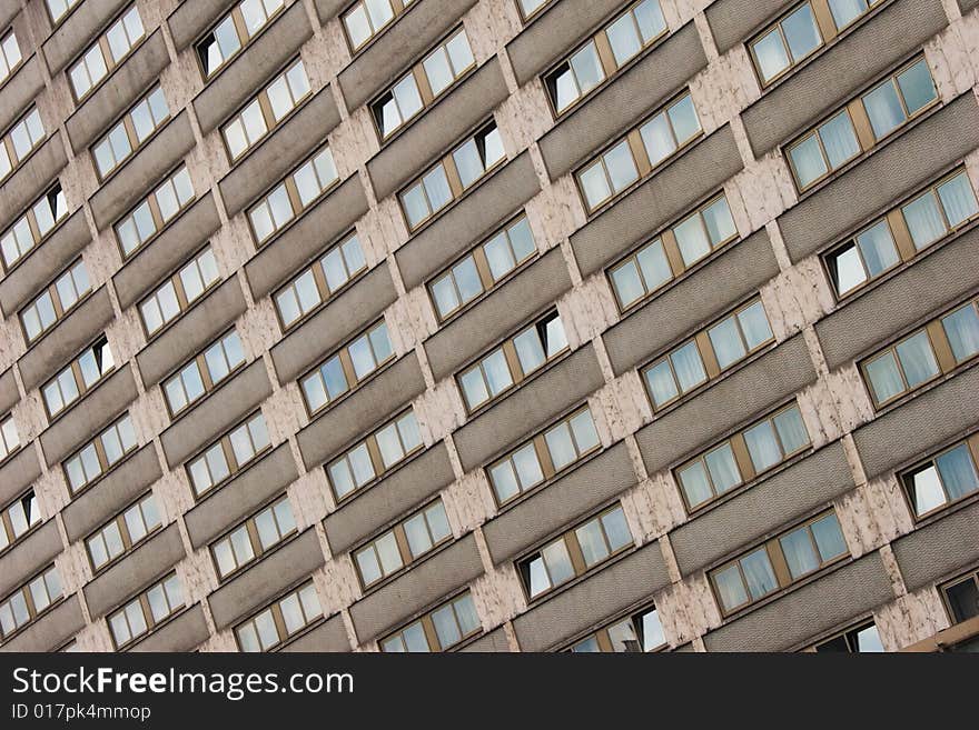 Windows rows in a building.