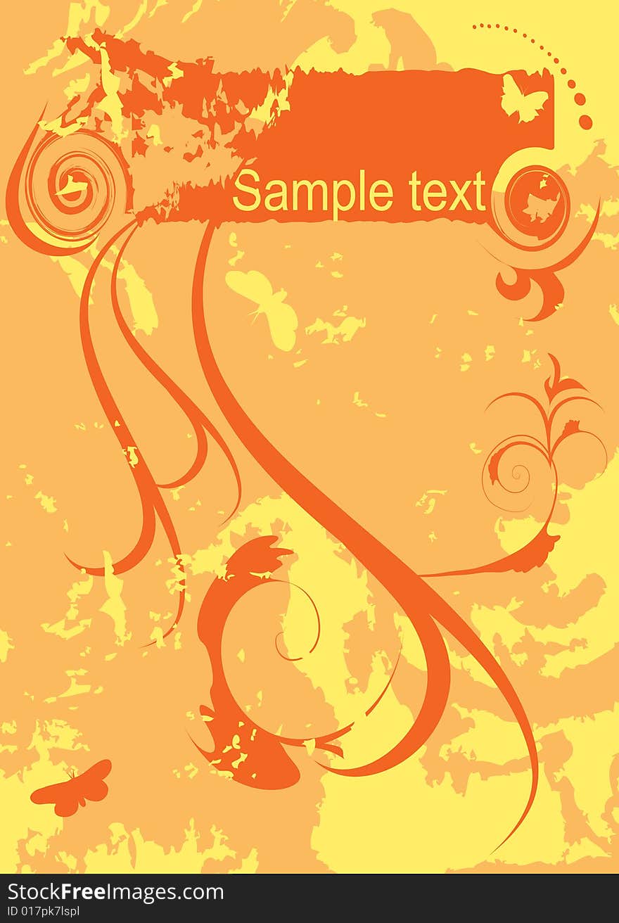 Yellow and orange grunge background