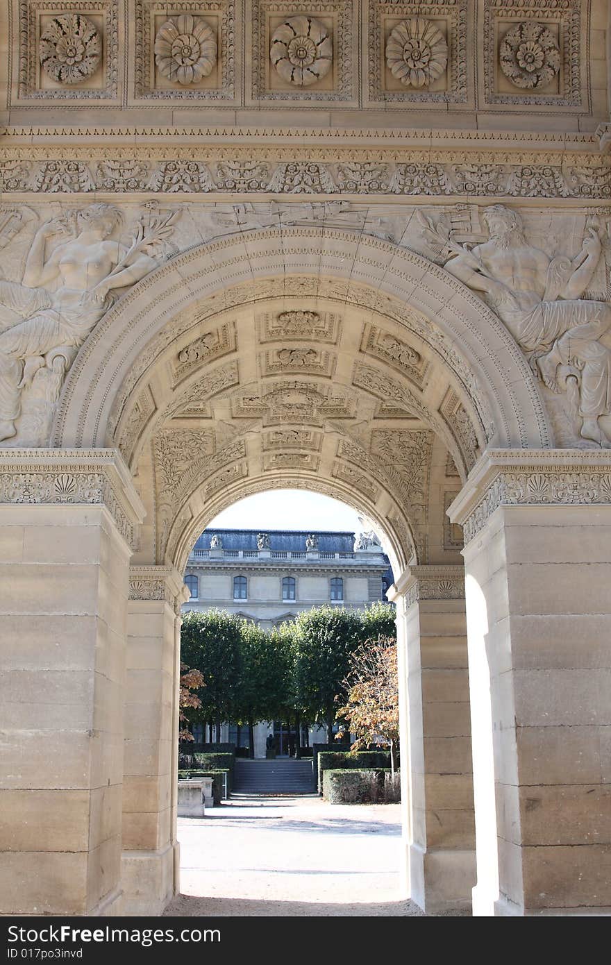 Internal detail on the Arc de Triomphe du Carrousel, Paris